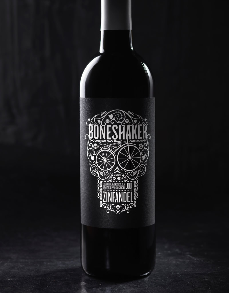 Boneshaker Wine Packaging Design & Logo