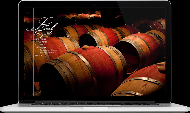 Léal Vineyards Homepage Design