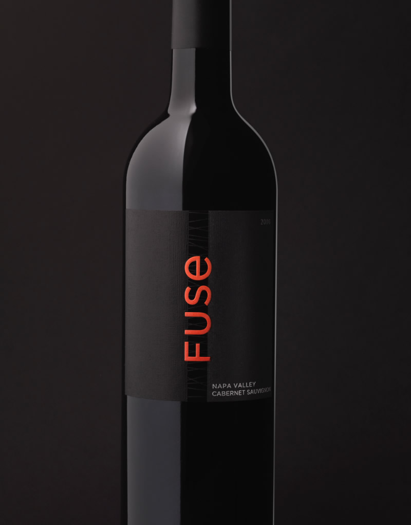 Fuse Wine Packaging Design & Logo Black & Red Design