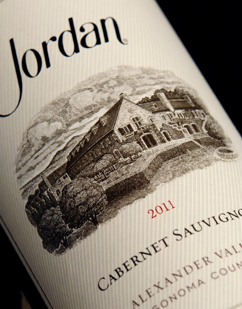 Jordan Winery Packaging Design & Logo Label Detail