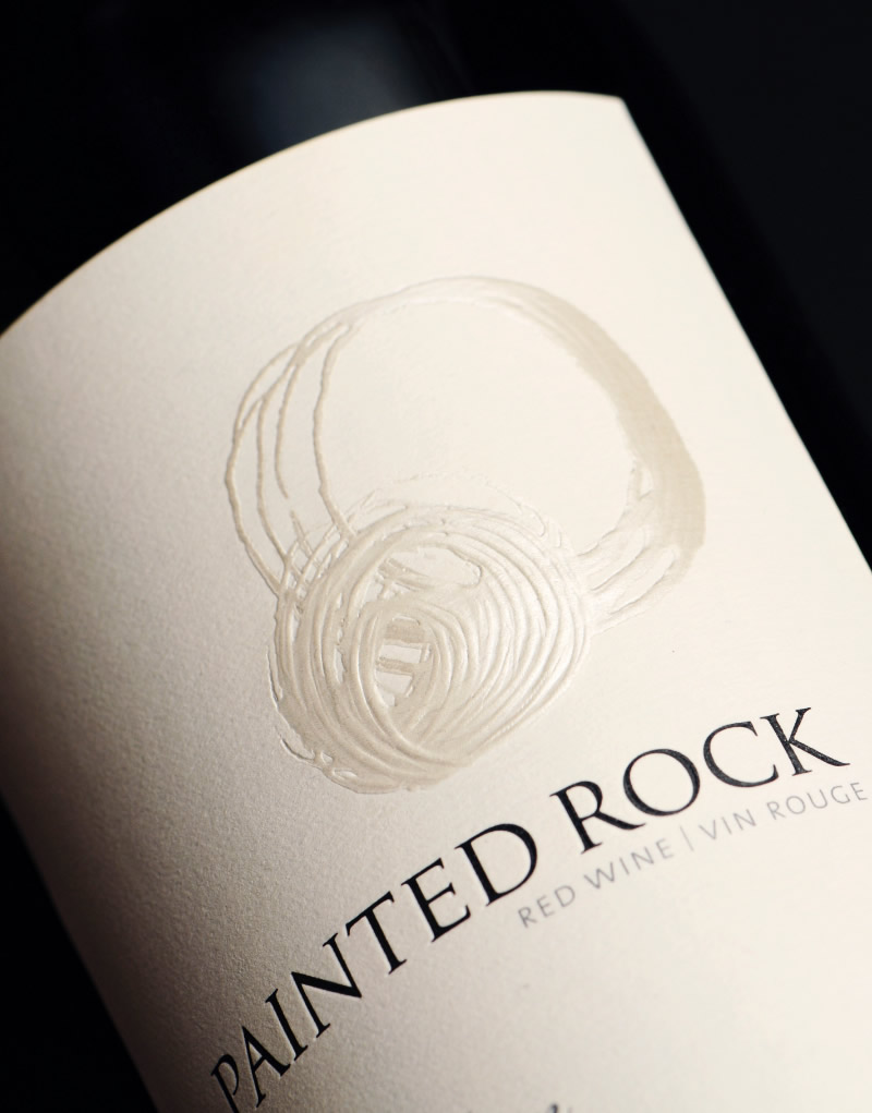 Painted Rock Wine Packaging Design & Logo Label Detail