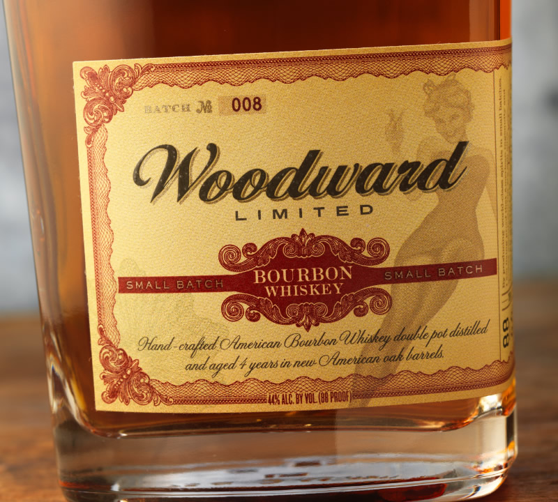 Woodward Bourbon Packaging Design & Logo Label Detail