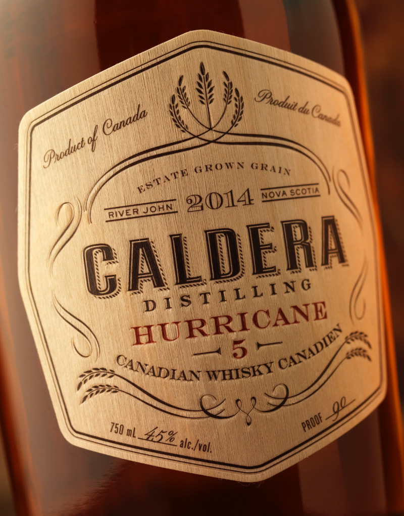 Caldera Distilling Whisky Packaging Design & Logo Hurricane 5 Label Detail