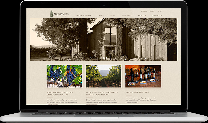 Sequoia Grove Winery Homepage Website Design
