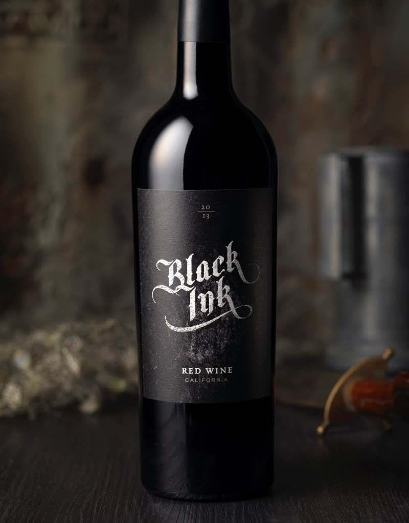 Black Ink Wine Packaging Design & Logo