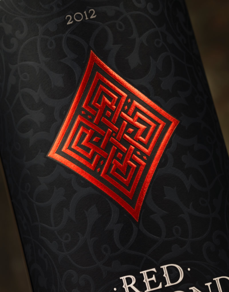Red Diamond Wine Packaging Design & Logo Label Detail