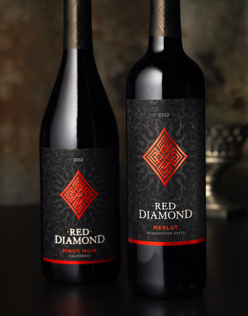 Red Diamond Wine Packaging Design & Logo
