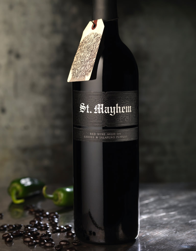 St. Mayhem Wine Packaging Design & Logo