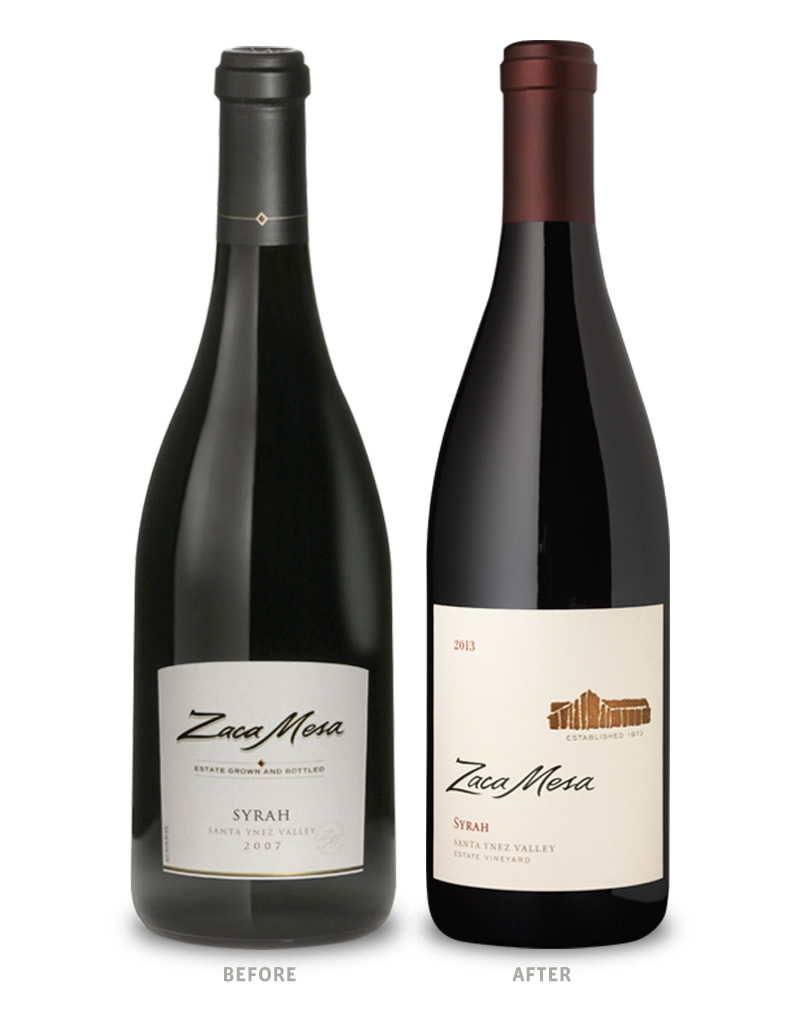 Zaca Mesa Before & After Wine Redesign CF Napa Brand Design