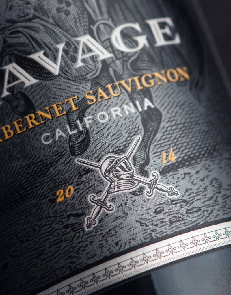Ravage Wine Packaging Design & Logo Label Detail