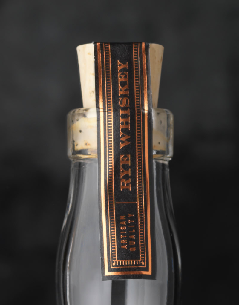 Alley 6 Craft Distillery Spirits Packaging Design & Logo Top Strip Label Detail