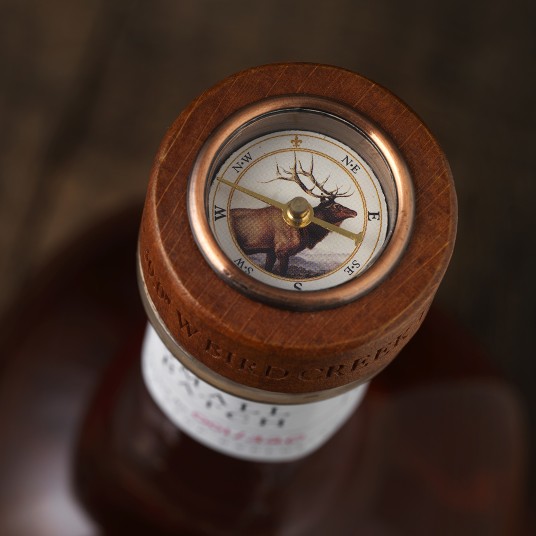 Bird Creek Distillery Elk Compass Closure Design