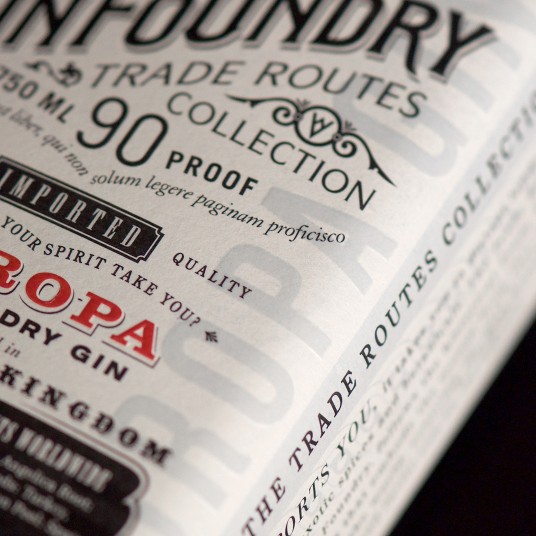 The Gin Foundry Europa Gin Label Design Detail