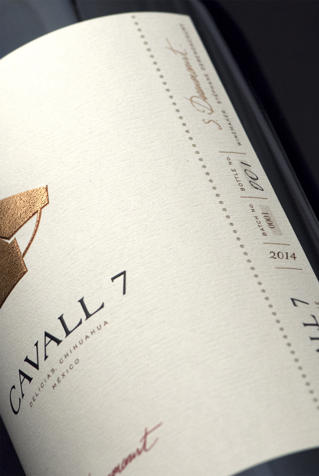 Cavall 7 Wine Info Label Design Detail