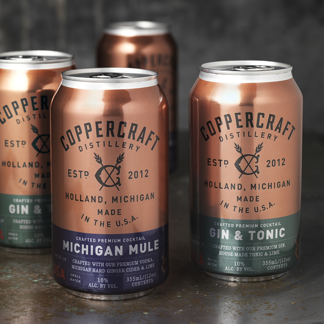 Coppercraft Distillery Canned Cocktails Packaging Design & Logo