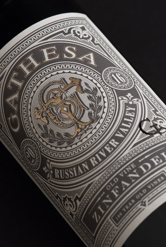 Gathesa Wine Label Design Detail