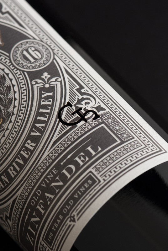 Gathesa Die Cut Wine Label Design Detail