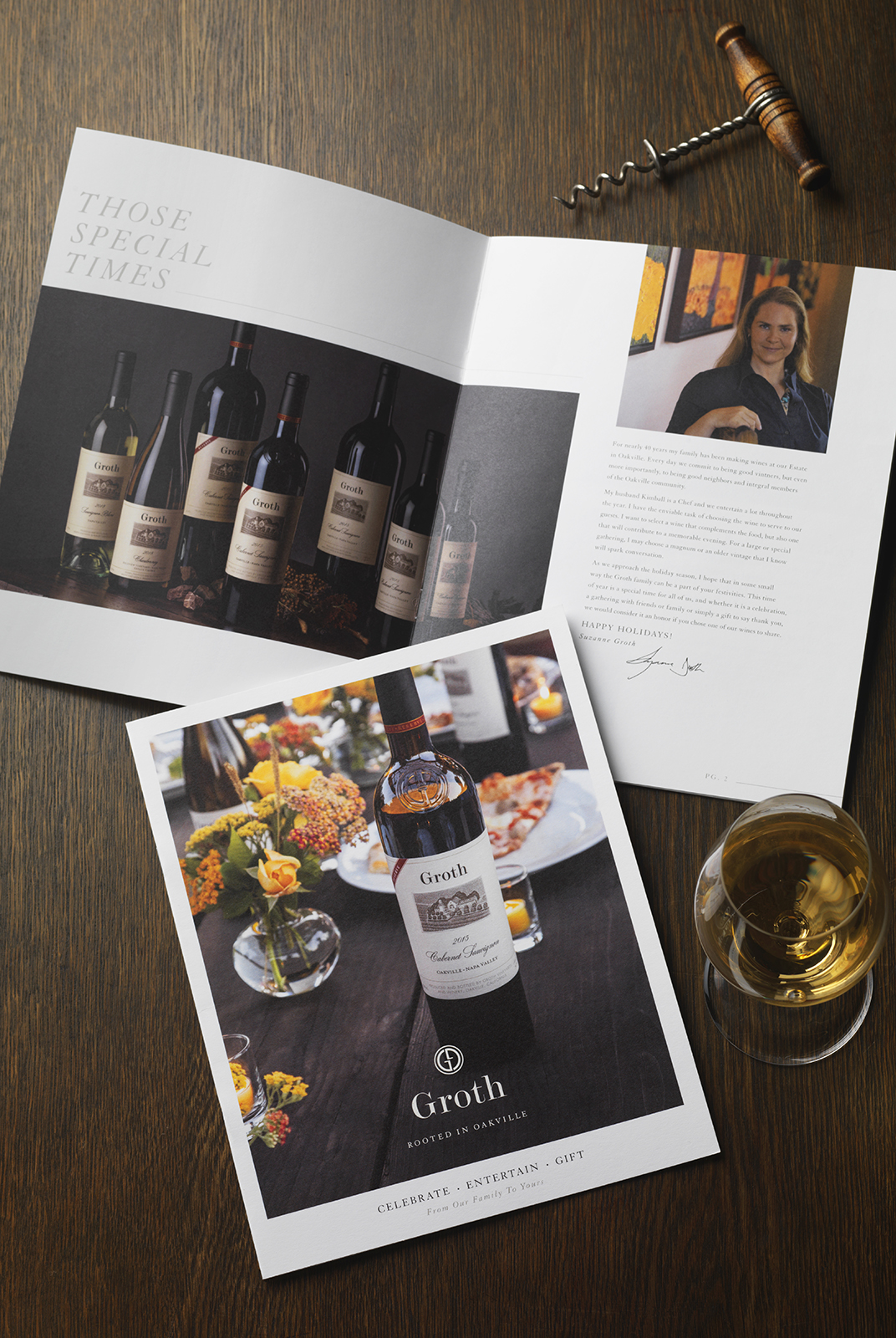 Groth Wine Brochure Cover & Inside Spread Design