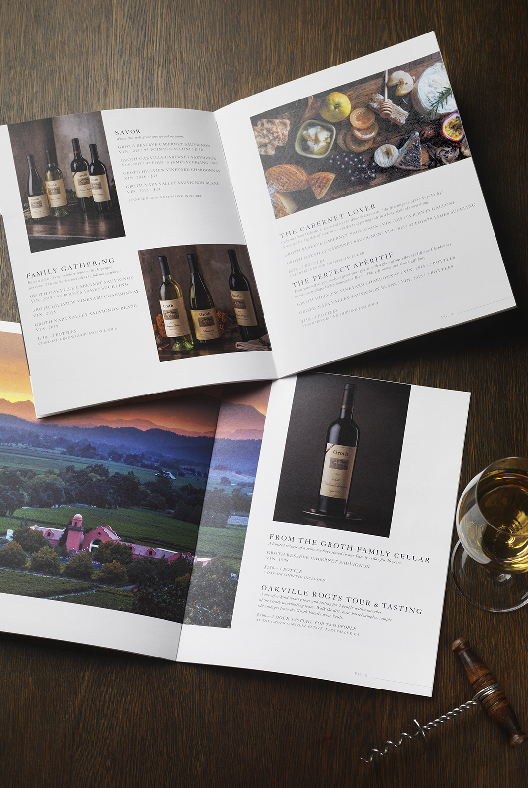 Groth Wine Brochure Inside Spread Design