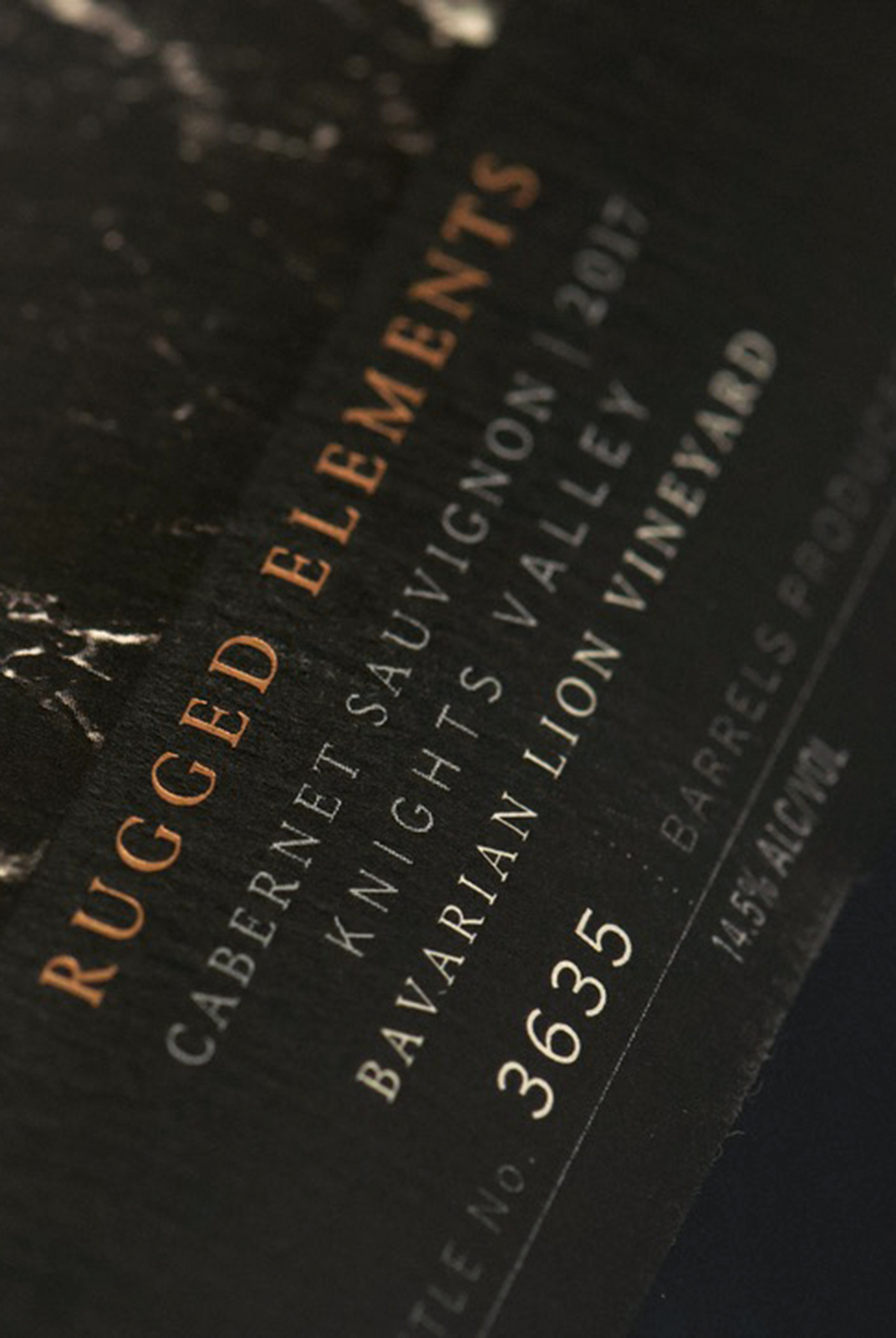 Kenwood Vineyards Rugged Elements Label Design Detail
