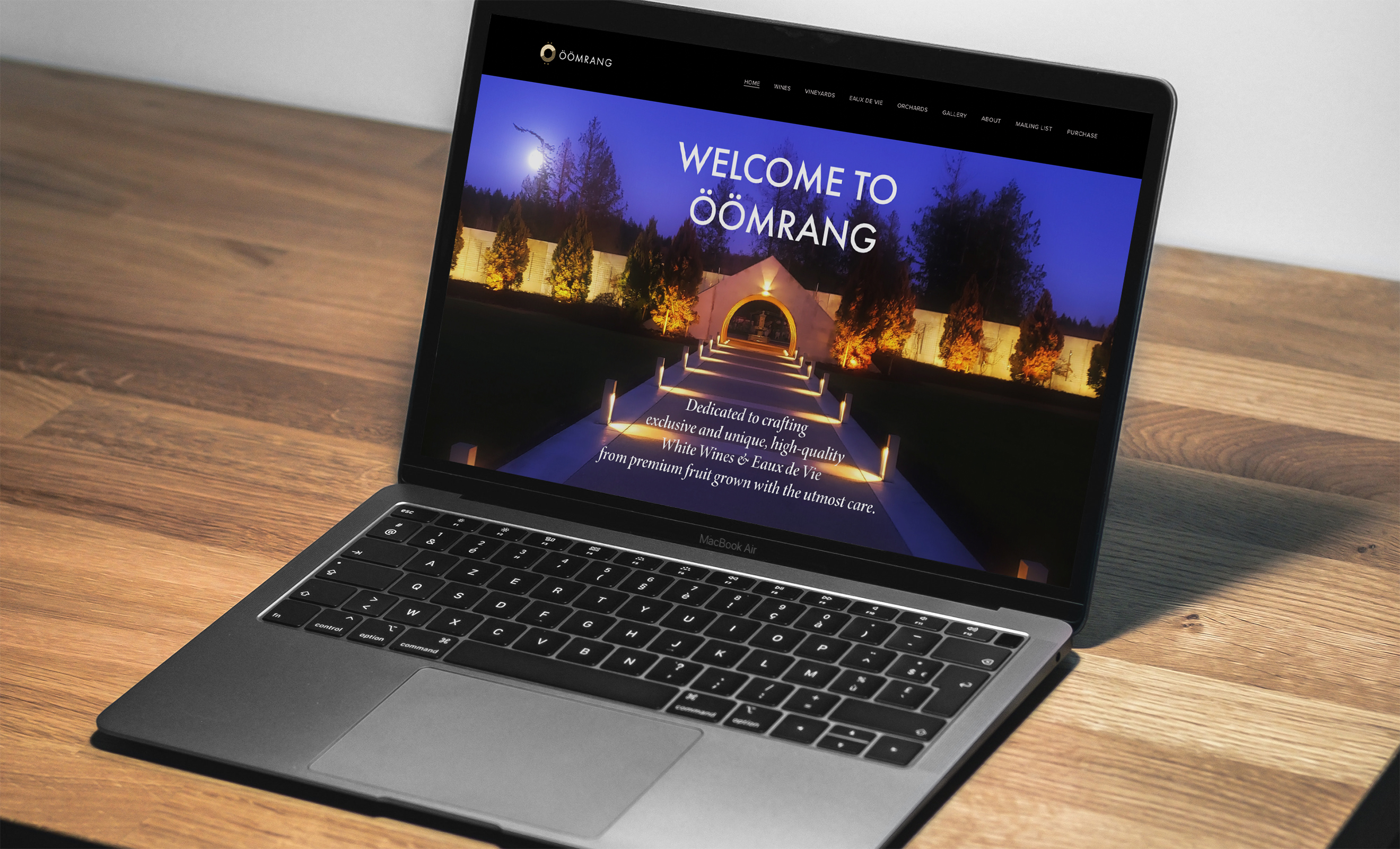 Öömrang Home Page Website Design Shown on Laptop