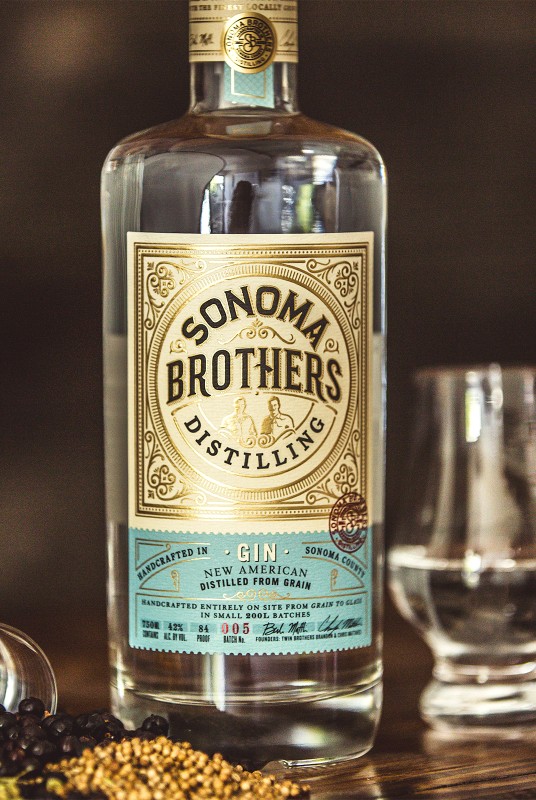 Sonoma Brothers Distilling Gin Packaging Design & Logo