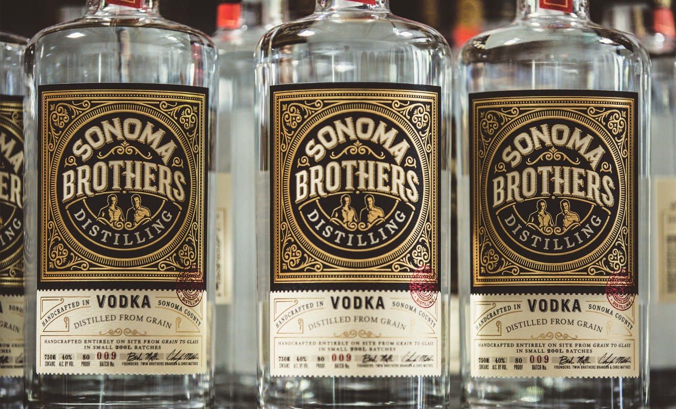Sonoma Brothers Distilling Vodka Bottle Line Up