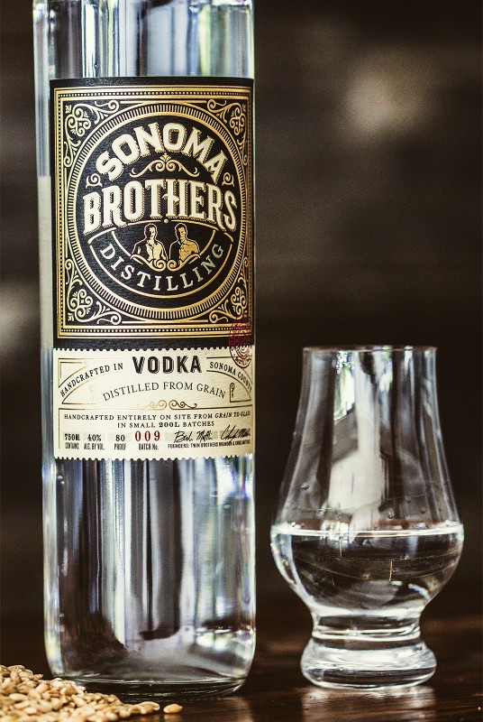 Sonoma Brothers Distilling Vodka Packaging Design & Logo