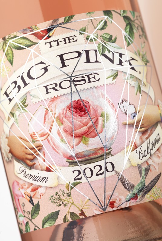 The Big Pink Rosé Wine Packaging Label Design Detail