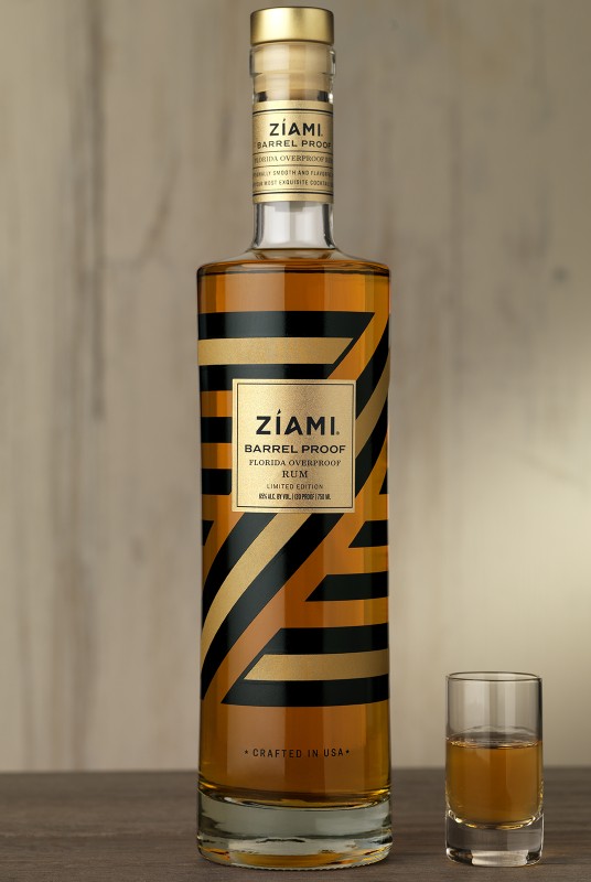 Zíami Barrel Proof Rum Packaging Design & Logo