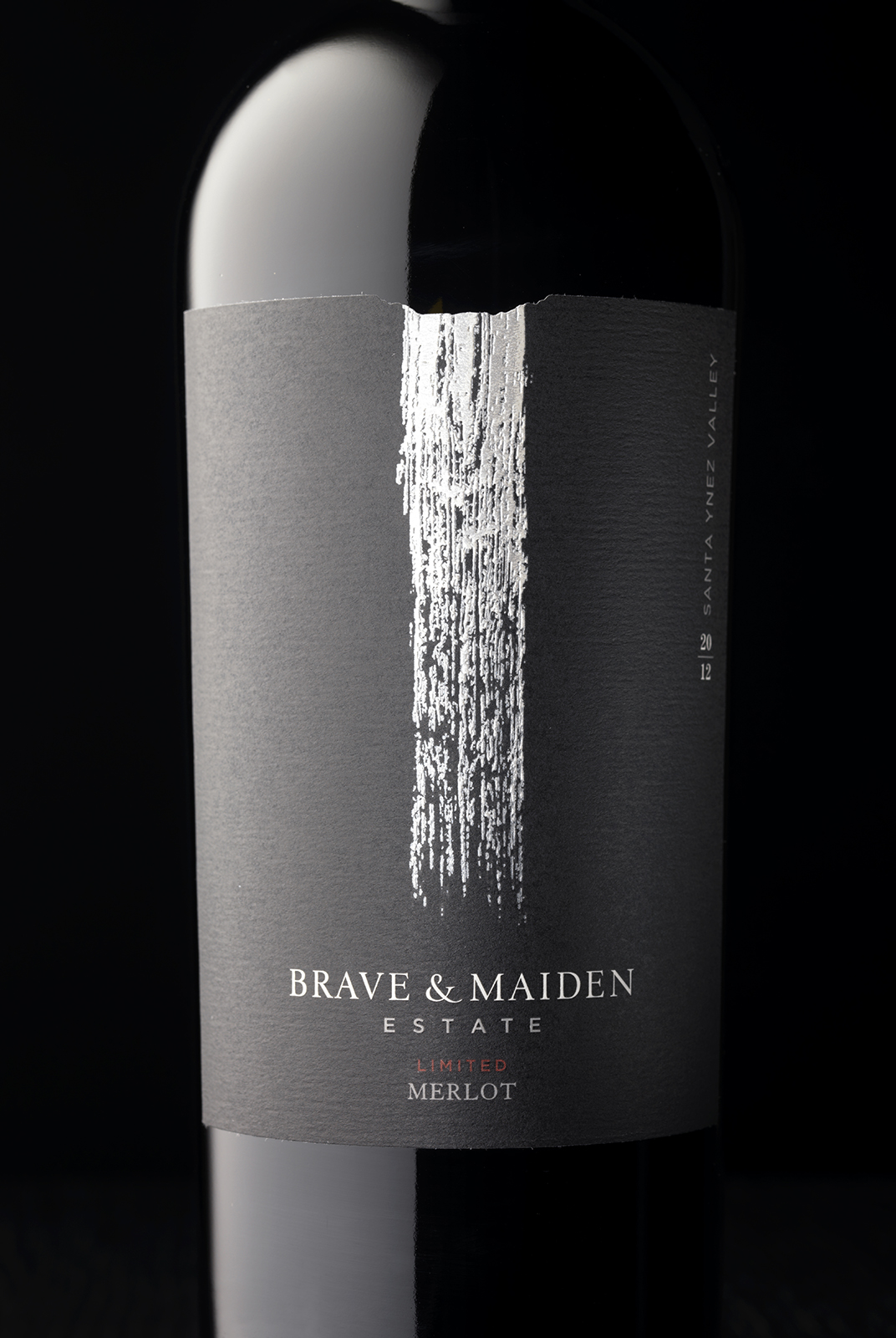 Brave & Maiden Estate Limited Merlot Wine Packaging Design & Logo