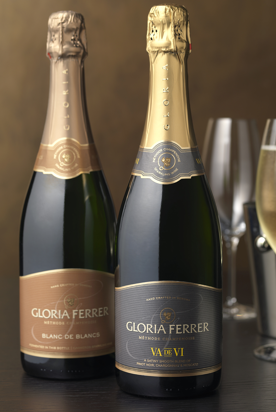 Gloria Ferrer Blanc de Blancs & Va de Vi Wine Packaging Design & Logo