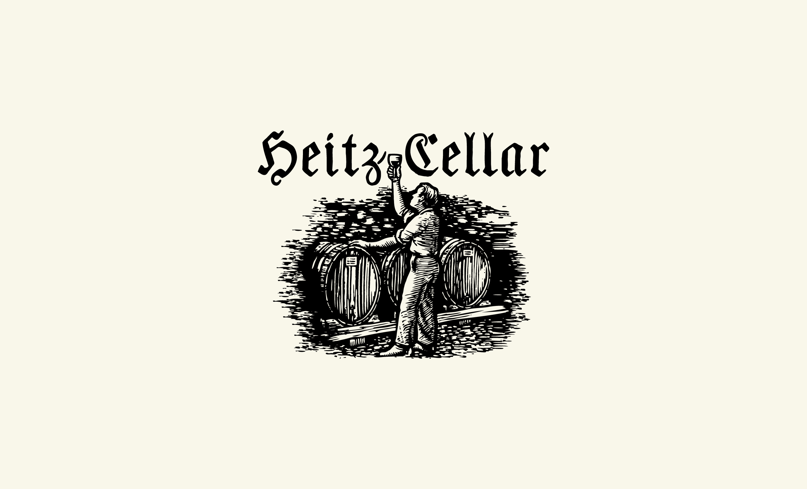 Heitz Cellar Wordmark & Illustration Lock Up Logo Design