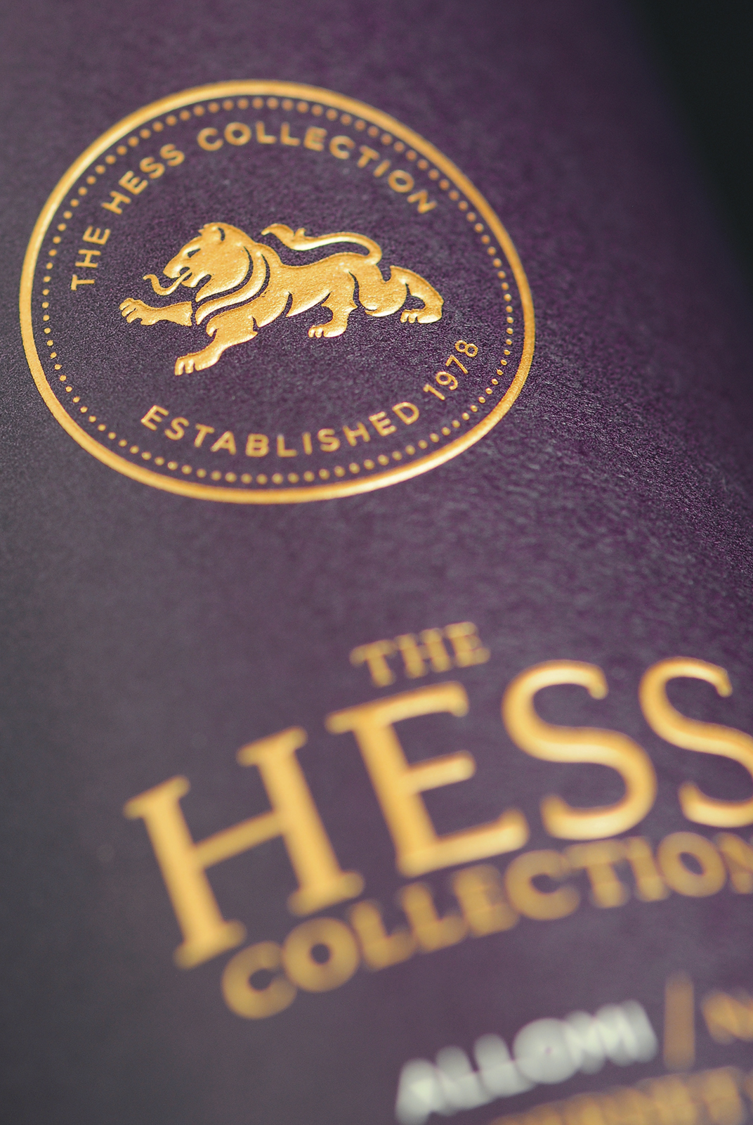 The Hess Collection Allomi Cabernet Sauvignon Wine Label Design Detail