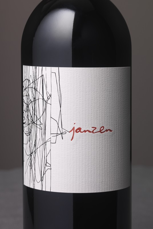 Janzen Estate with Red Logo Wine Packaging Design & Logo