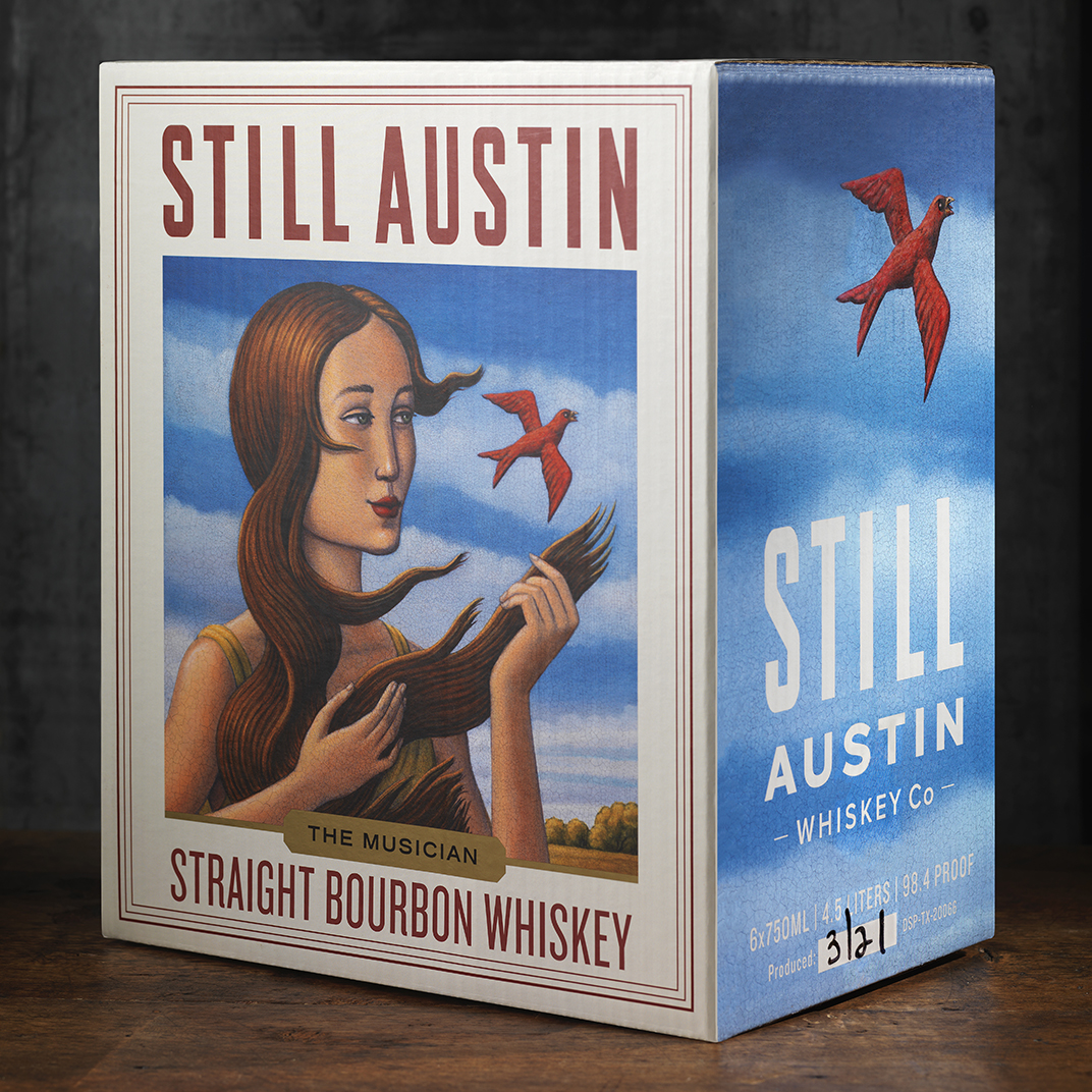 Still Austin Straight Bourbon Whiskey Shipper Design