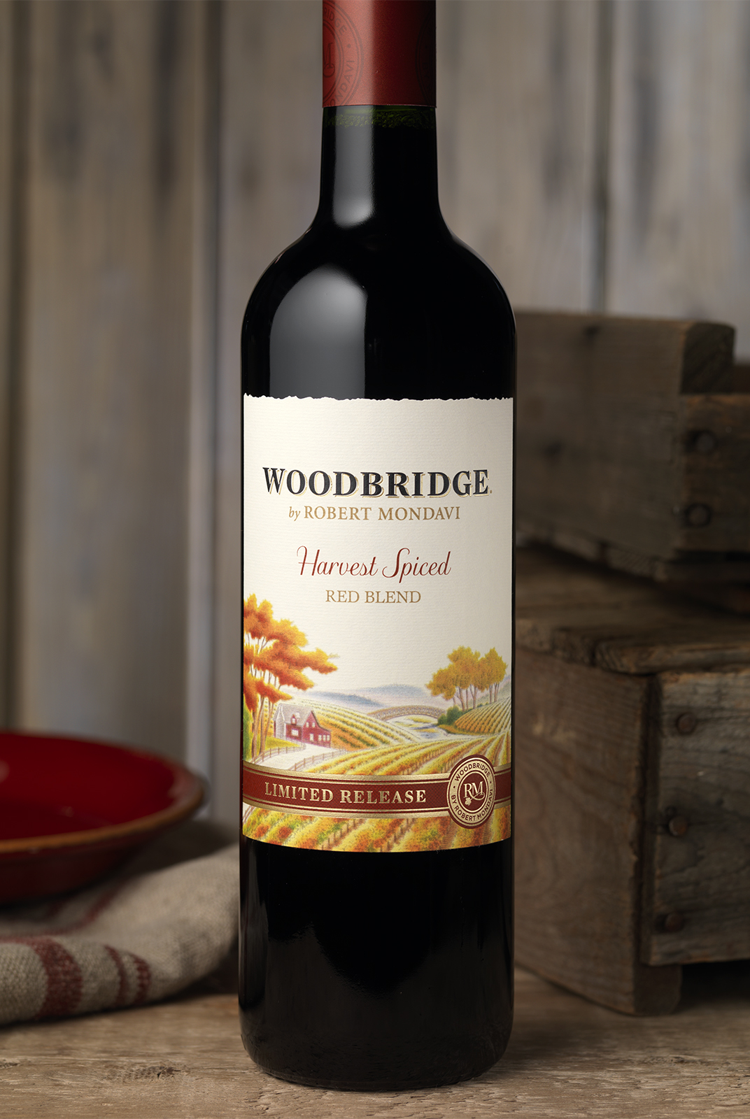 Woodbridge Harvest Spiced Red Blend Wine Packaging Design & Logo