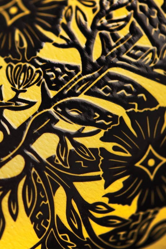 Feather & Folly Gin Illustration Label Design Detail