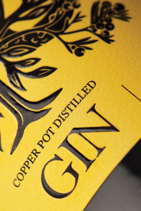 Feather & Folly Gin Label Design Detail