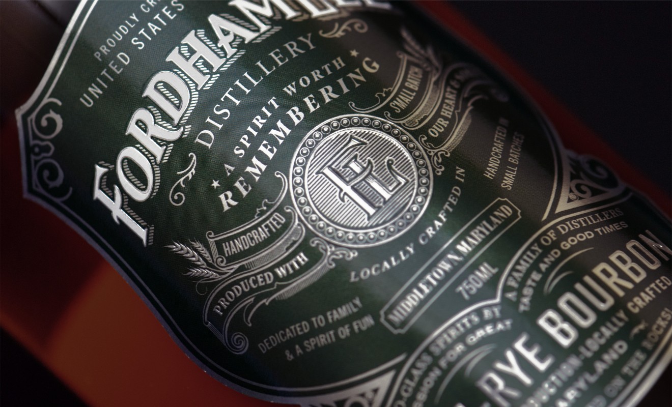 Fordham Lee Distillery High-Rye Bourbon Packaging Design Detail