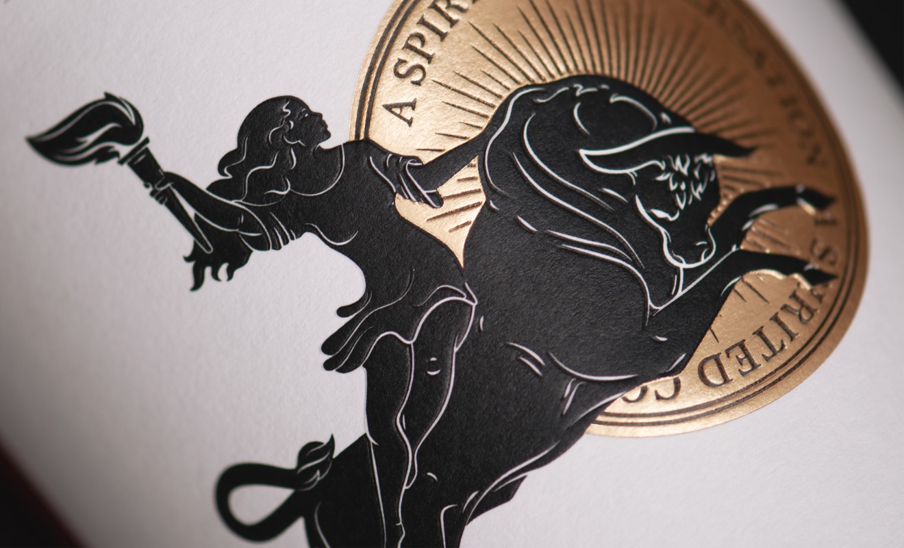 Good Trouble Bourbon Illustration Label Design Detail