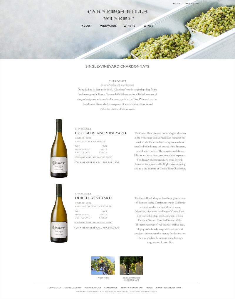 Carneros Hills Winery Design | CF Napa Brand Design