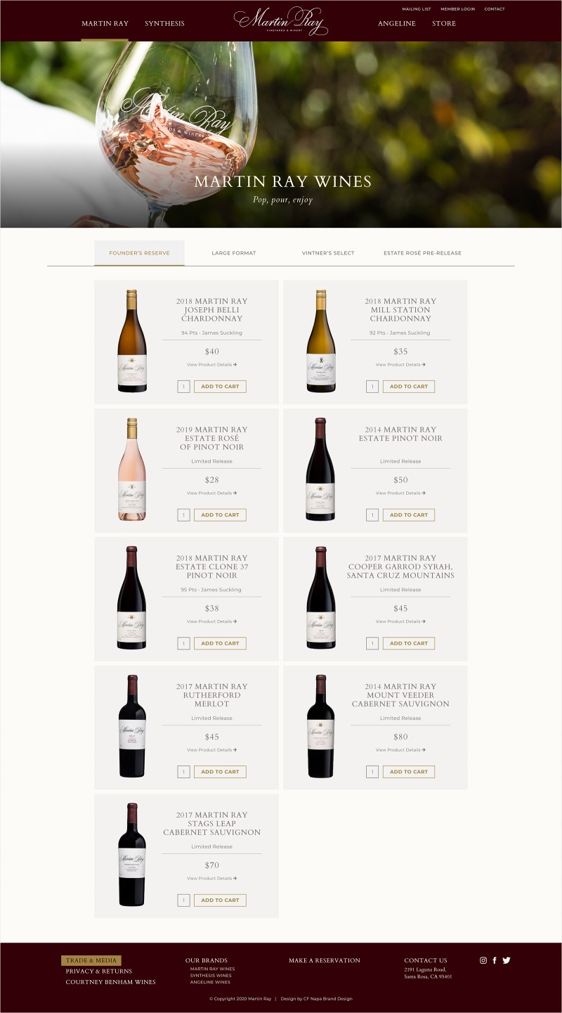 Martin Ray Vineyards & Winery | CF Napa Brand Design