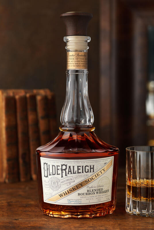 Olde Raleigh Barrel Proof Blended Bourbon Whiskeys Spirits Packaging Design