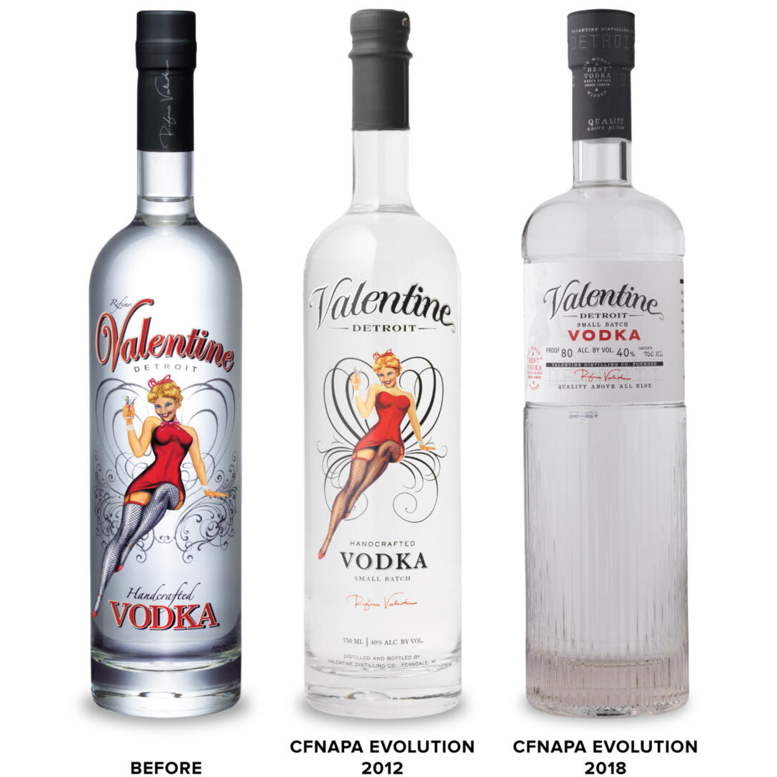 Valentine Vodka Before and After Design