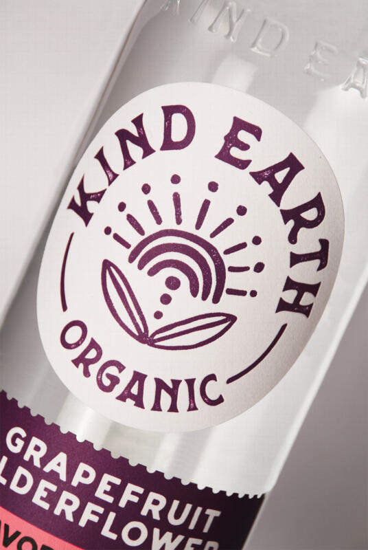 Kind Earth Grapefruit Elderflower Organic Vodka packaging design