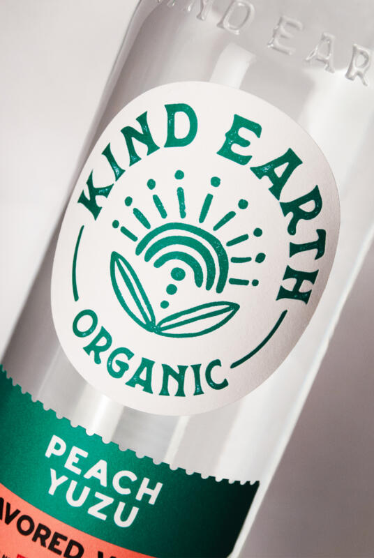 Kind Earth Peach Yuzu Organic Vodka packaging design